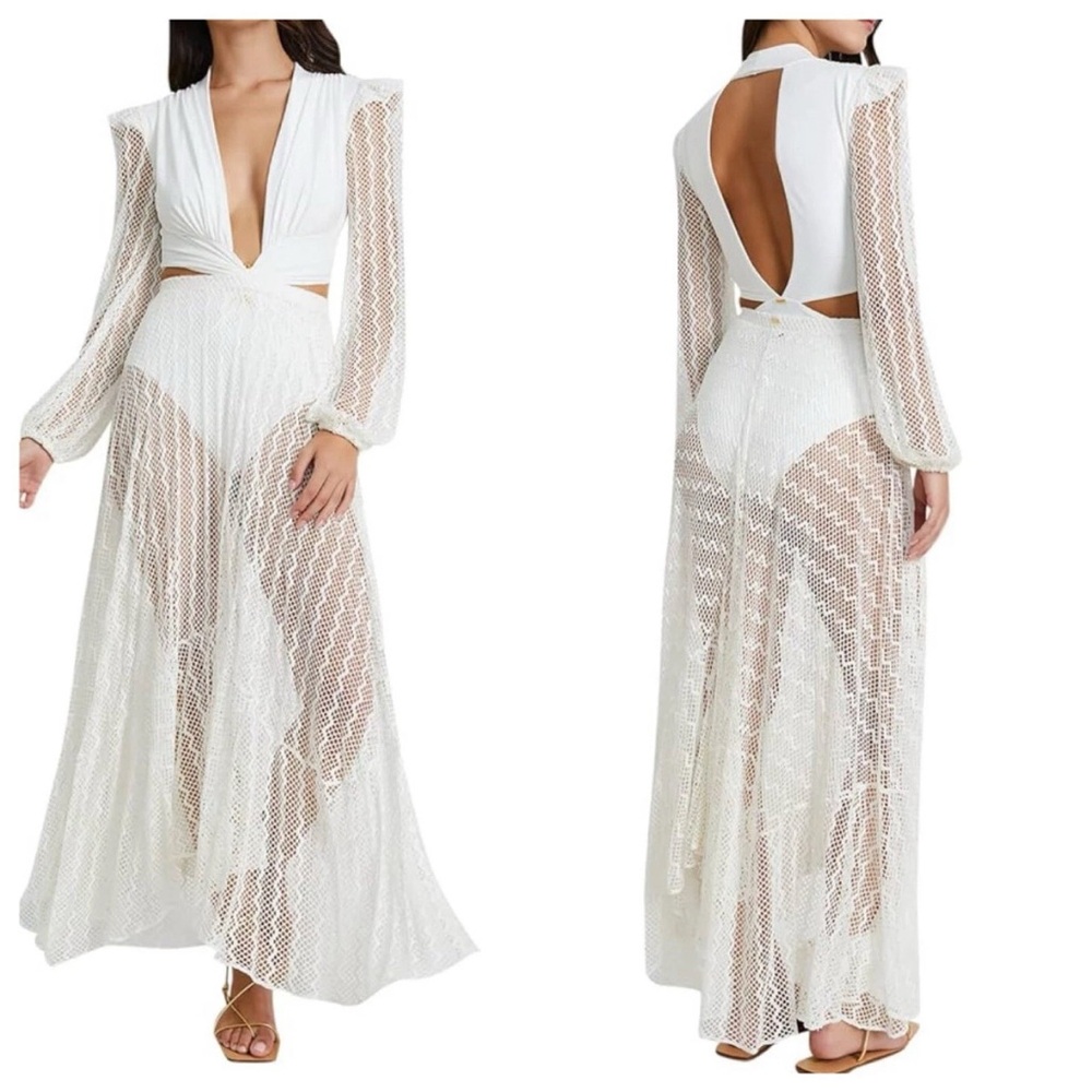 PatBO White Maxi Dress small NWOT